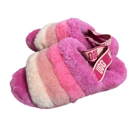 UGG Shoes - UGG Fluff Yeah Slide Stripes Slippers in a pink multicolor